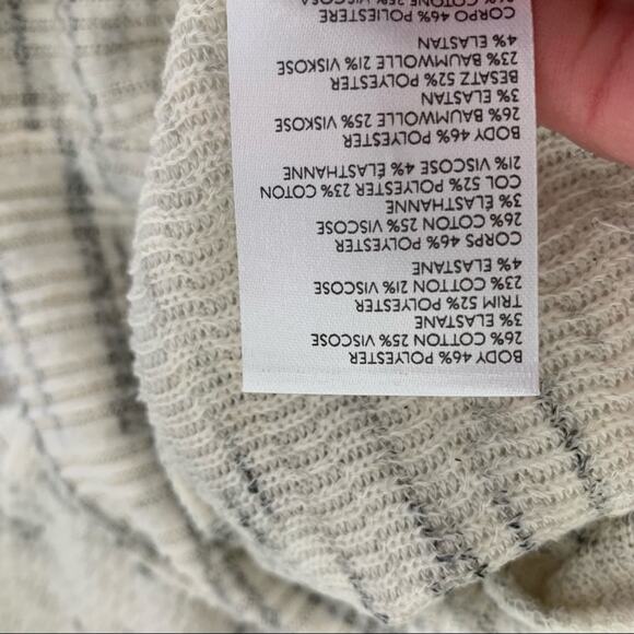 Anthropologie white gray cowl neck turtleneck pullover size Large - Picture 12 of 14